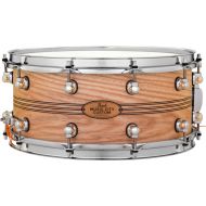 Pearl Music City Custom Solid Ash Snare Drum - 6.5 x 14-inch - Boxwood-Rose Inlay