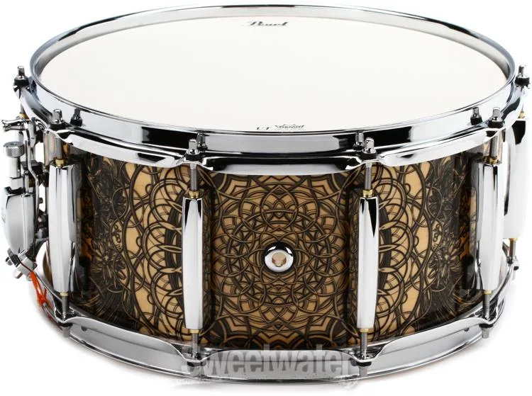  Pearl Masters Maple Complete Snare Drum - 14 x 6.5 inch - Cain and Abel Graphic