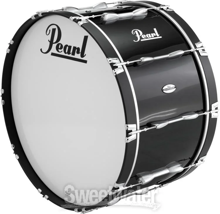  Pearl PBDM3016/A Championship Maple Marching Bass Drum - 30 inch x 16 inch, Midnight Black