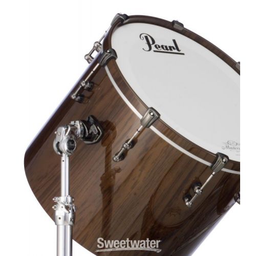  Pearl Masterworks Urban Exotic 9-piece Shell Pack with Snare Drums - Brown Lacquer over Zebrawood