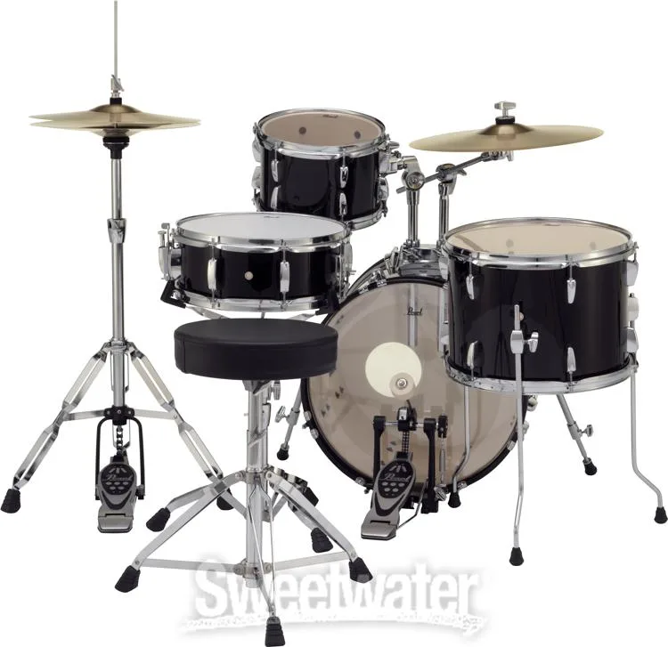  Pearl Roadshow RS584C/C 4-piece Complete Drum Set with Cymbals - Jet Black