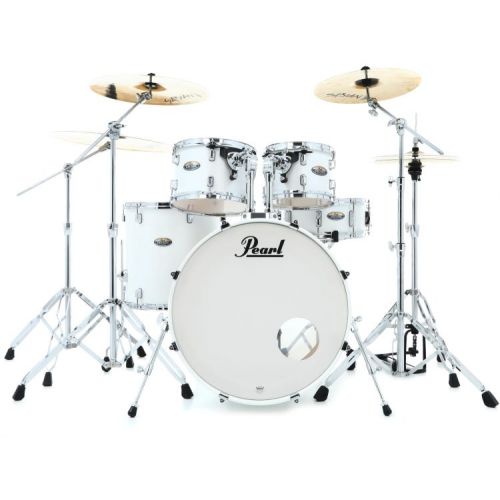 Pearl Decade Maple DMP925SP/C 5-piece Shell Pack with Snare Drum and Hardware Bundle - White Satin Pearl