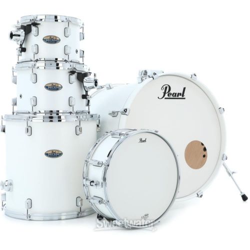  Pearl Decade Maple DMP925SP/C 5-piece Shell Pack with Snare Drum and Hardware Bundle - White Satin Pearl