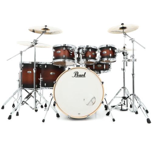  Pearl Decade Maple DMP927SP/C 7-piece Shell Pack with Snare Drum and 5-piece 930 Series Hardware Pack - Satin Brown Burst