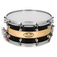 Pearl Masterworks Birch Snare Drum - 6.5 x 14-inch - Piano Black with Natural Stripe