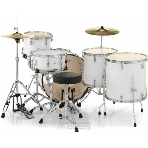  Pearl Roadshow RS525WFC/C 5-piece Complete Drum Set with Cymbals - Pure White