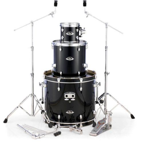  Pearl Export EXX728DB/C 8-piece Double Bass Drum Set with Snare Drum - Jet Black
