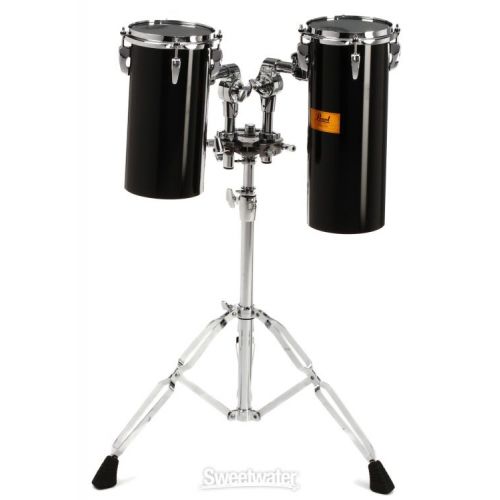  Pearl Rocket Toms 2-pack with Stand 12/15 inch - Piano Black Finish