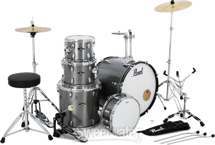  Pearl Roadshow RS525SC/C 5-piece Complete Drum Set with Cymbals - Pure White