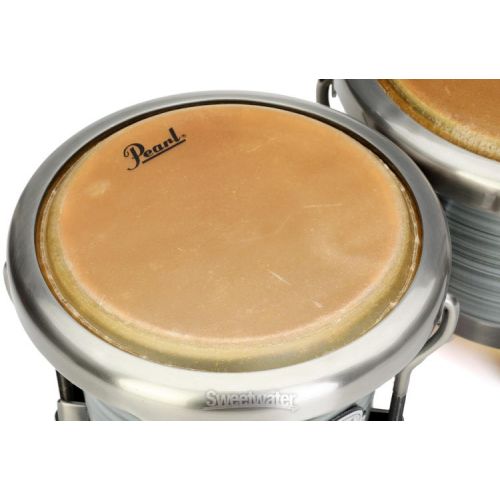  Pearl Signature Series Jesus Diaz Bongos - 7 inch, 8.5 inch, Brushed Platinum Demo