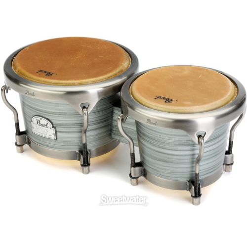  Pearl Signature Series Jesus Diaz Bongos - 7 inch, 8.5 inch, Brushed Platinum Demo