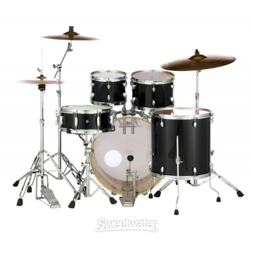 Pearl Export EXX725S/C 5-piece Drum Set with Snare Drum - Jet Black