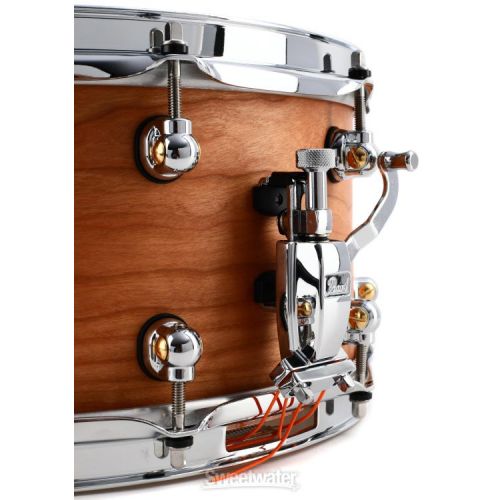  Pearl Music City Custom Solid Cherry Snare Drum - 6.5 x 14-inch - Natural Hand-Rubbed Finish