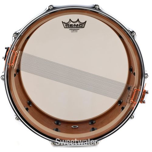  Pearl Music City Custom Solid Cherry Snare Drum - 6.5 x 14-inch - Natural Hand-Rubbed Finish