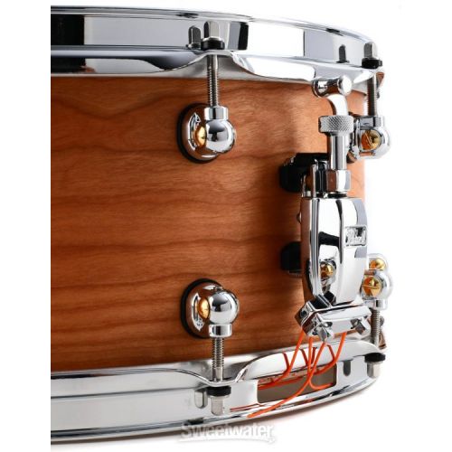  Pearl Music City Custom Solid Cherry Snare Drum - 6.5 x 14-inch - Natural Hand-Rubbed Finish