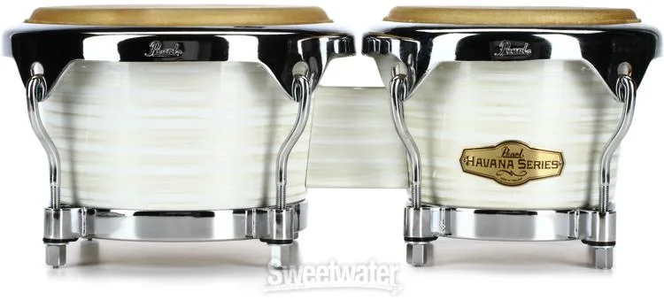  Pearl Havana Series Bongos - 7 and 9 inch - Silver White Swirl