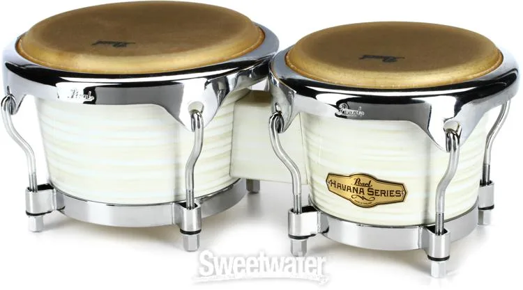  Pearl Havana Series Bongos - 7 and 9 inch - Silver White Swirl