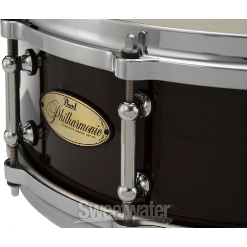  Pearl Philharmonic Solid Maple Snare Drum - 5-inch x 14-inch, Walnut Bordeaux