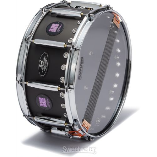  Pearl Matt McGuire Signature Snare Drum - 6.5 x 14-inch - Black Powdered Coat Demo