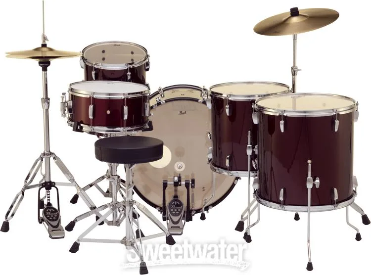  Pearl Roadshow RS525WFC/C 5-piece Complete Drum Set with Cymbals - Wine Red