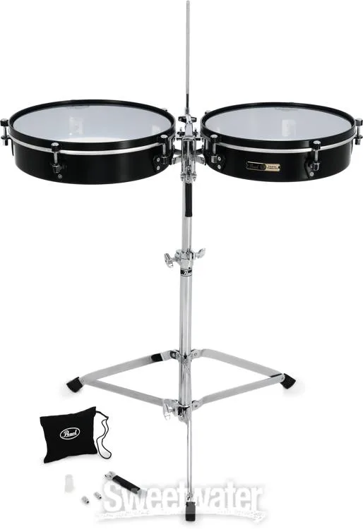  Pearl Travel Timbales - 14- and 15-inch - With Stand