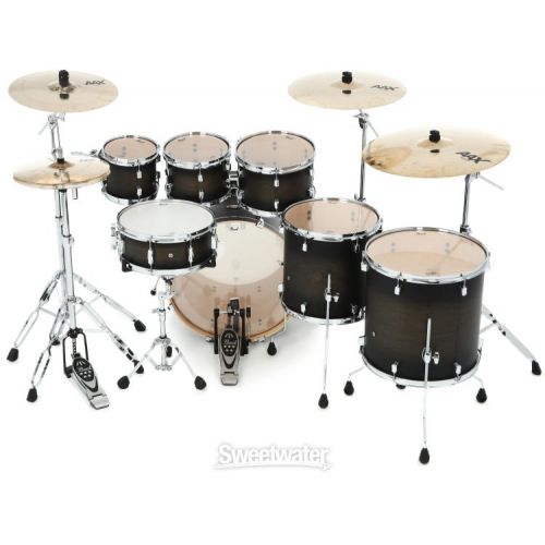  Pearl Decade Maple DMP927SP/C 7-piece Shell Pack with Snare Drum - Satin Black Burst