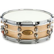 Pearl Music City Custom Solid Maple Snare Drum - 5 x 14-inch - Natural with Nicotine Marine Inlay