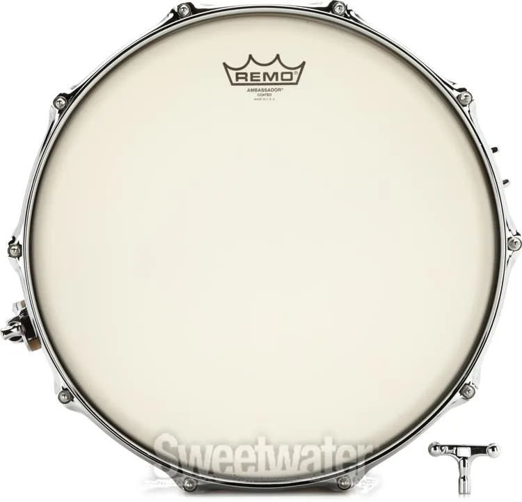  Pearl Music City Custom Solid Maple Snare Drum - 5 x 14-inch - Natural with Nicotine Marine Inlay