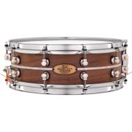 Pearl Music City Custom Solid Walnut Snare Drum - 5 x 14-inch - Natural with Nicotine Marine Pearl Inlay