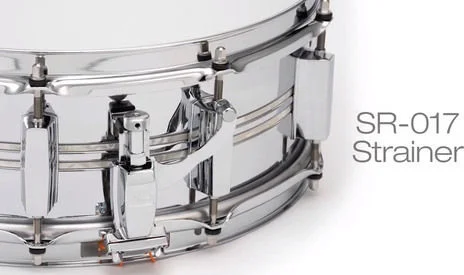  Pearl DuoLuxe Chrome over Brass Snare Drum - 6.5 x 14-inch - Nicotine White Marine Pearl Inlay