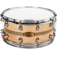 Pearl Music City Custom Solid Maple Snare Drum - 6.5 x 14-inch - Natural with Boxwood-Rosewood TriBand Inlay