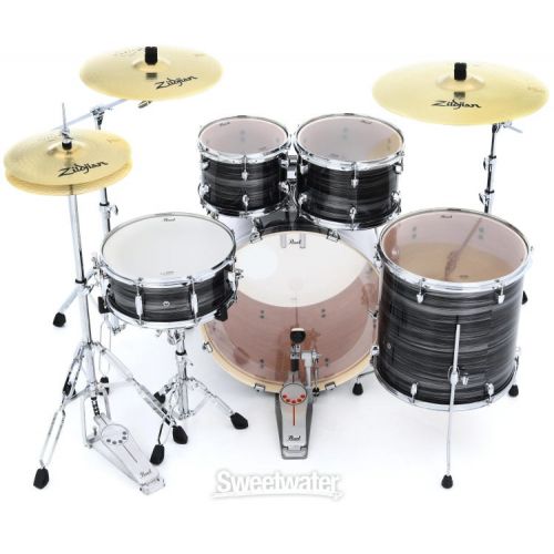  Pearl Export EXX725SZ/C 5-piece Drum Set with Hardware and Cymbals - 778-Silver Graphite Twist