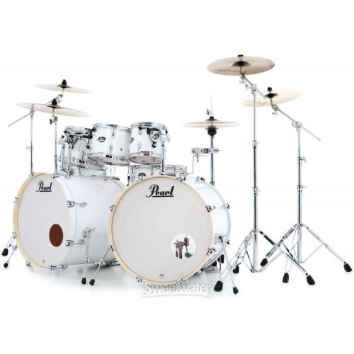  Pearl Export EXX728DB/C 8-piece Double Bass Drum Set with Snare Drum - Pure White