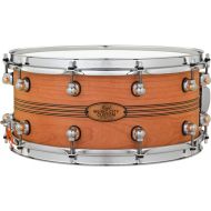 Pearl Music City Custom Solid Cherry Snare Drum - 6.5 x 14-inch - Natural with Boxwood-Rosewood Inlay
