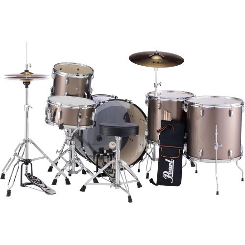  Pearl Roadshow RS525WFC/C707 5-Piece Drum Set, Bronze Metallic