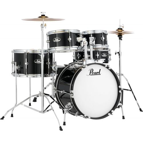  Pearl Roadshow Drum Set, Black, 16/13/10/8/12 (RSJ465CC31)