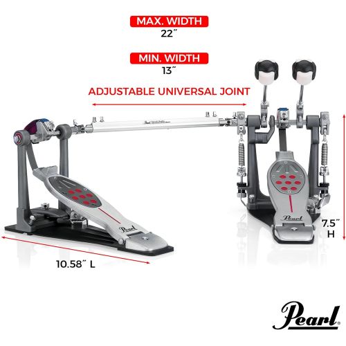  Pearl P2052C Eliminator Double Bass Drum Pedal-Chain Drive