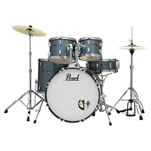  [아마존베스트]Pearl Roadshow 5-piece Complete Drum Set with Cymbals - 22 Kick - Aqua Blue Glitter