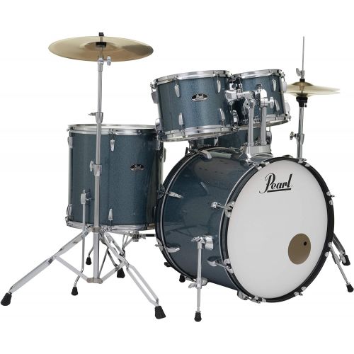  [아마존베스트]Pearl Roadshow 5-piece Complete Drum Set with Cymbals - 22 Kick - Aqua Blue Glitter