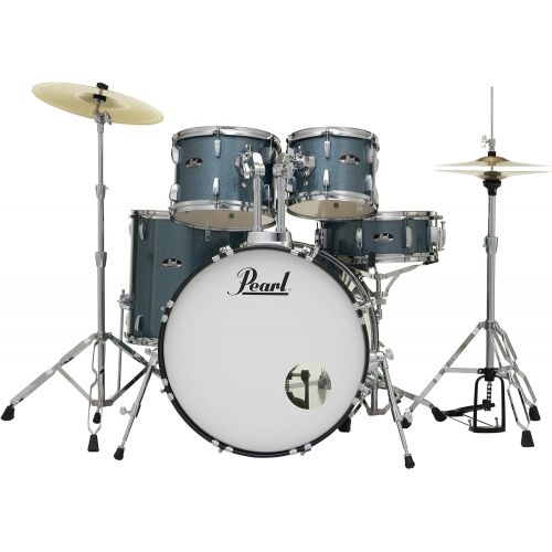  [아마존베스트]Pearl Roadshow 5-piece Complete Drum Set with Cymbals - 22 Kick - Aqua Blue Glitter