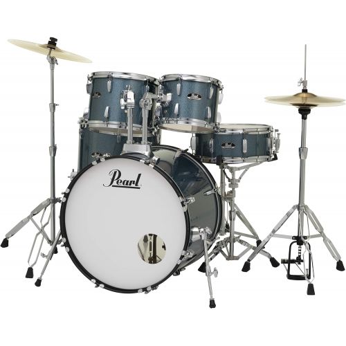  [아마존베스트]Pearl Roadshow 5-piece Complete Drum Set with Cymbals - 22 Kick - Aqua Blue Glitter