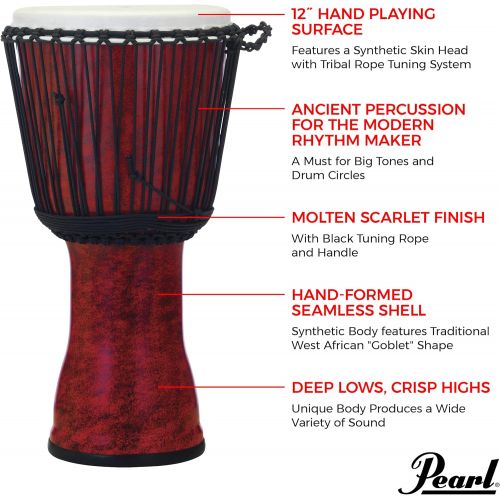  [아마존베스트]Pearl Djembe, Molten Scarlet (PBJVR12699)