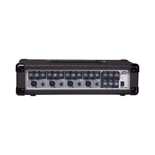  Peavey},description:The rugged, Peavey PVi 4B powered mixer features rotary controls to adjust level, reverb and tone on each channel and the master section, with a built-in power