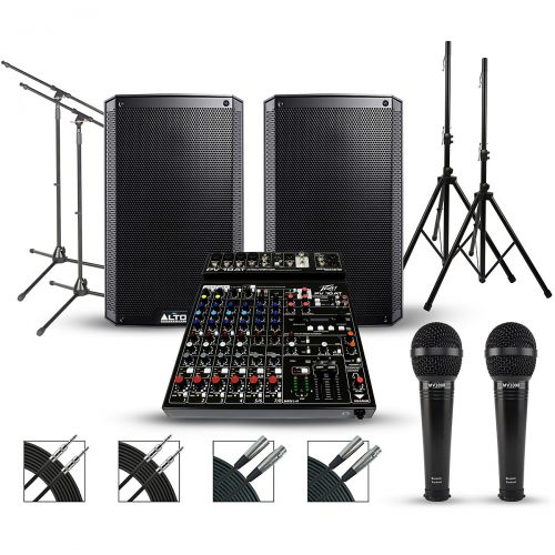  Peavey Complete PA Package with Peavey PV10AT Mixer Alto Truesonic 2 Series Speakers