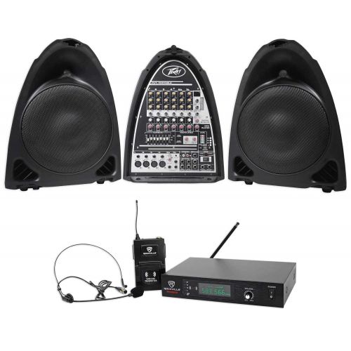  Peavey Pvi Portable 300w DJ PA System w(2) Speakers+Mixer+Headset Microphone