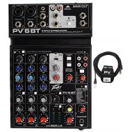 Package: Peavey PV 6BT PV6BT Pro Audio Mixer With 2 Mic Inputs, Bluetooth, USB, Compressor/Effects 2 Combo XLRs, and 3 Band EQ + 4 Channel AutoTune + Peavey PV 20 XLR Female to Mal