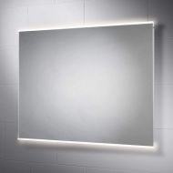 Pebble Grey 28 x 36 Inch Bathroom Vanity Mirror with LED Illuminated Lights and Demister for Anti-Fog