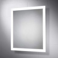 Pebble Grey - LED Bathroom Mirror LED Lighted Wall Mounted Vanity Mirror for Bathroom | Rectangle Frameless LED Bathroom Makeup Mirror (28 x 32 x 1.7)