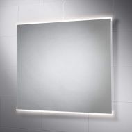 Pebble Grey 28 x 32 Inch Bathroom Mirror with LED Illuminated Lights and Demister for Anti Fog