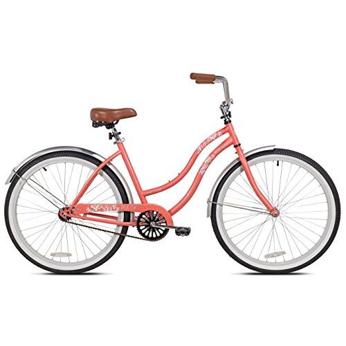  Pedal Chic Womens 26 Coral Crush Cruiser Bicycle, 18.75One Size